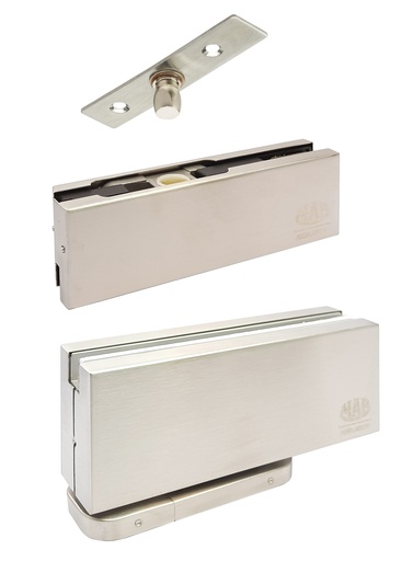 [MEHH300K-90-SSS] Kit pour porte avec penture basse hydraulique - Inox brossé