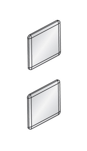 [SL195.12] Paire d'embouts Slice pour rail SL10.12 - Argent métallisé