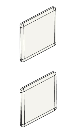 [SL195.51] Paire d'embouts Slice pour rail SL10.51 - Laqué blanc RAL 9010