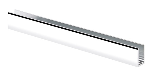 [U201220.13] Profil U 20x12x20x1,5 mm  largeur intérieure 9 mm longueur de 3000mm - Aluminium poli brillant