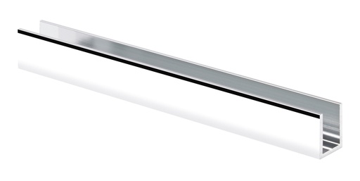 [U201520.13] Profil U 20x15x20x2 mm  largeur intérieure 11mm longueur de 3000mm - Aluminium poli brillant