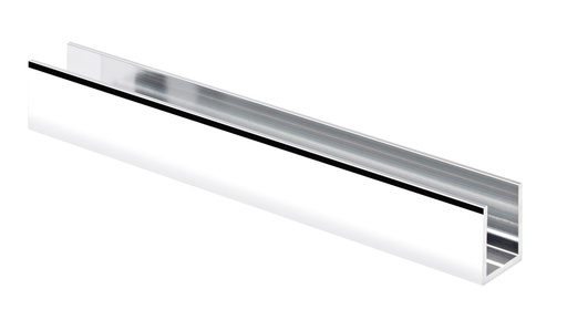 [U201720.13] Profil U 20x17x20x2 mm  largeur intérieure 13mm longueur de 3000mm - Aluminium poli brillant
