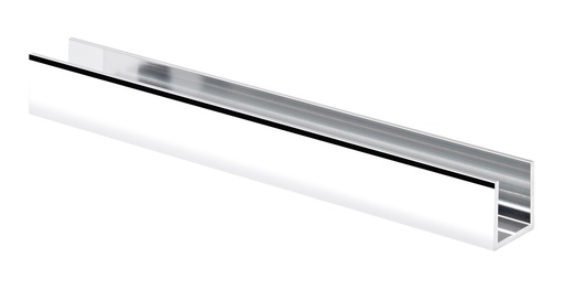 [U202020.13] Profil U 20x20x20x2 mm  largeur intérieure 16mm longueur de 3000mm - Aluminium poli brillant