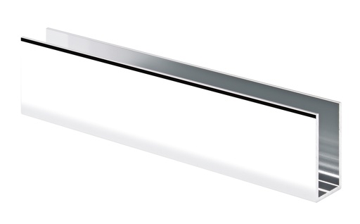 [U402040.13] Profil U 40x20x40x2 mm  largeur intérieure 16mm longueur de 3000mm - Aluminium poli brillant
