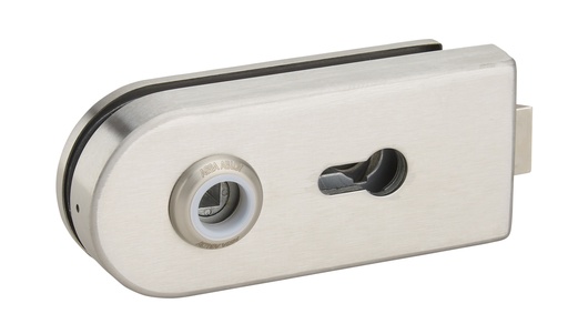 [V310.15] Serrure de milieu Lumira pour cylindre (V017) et pour boutons ou béquilles - Inox brossé