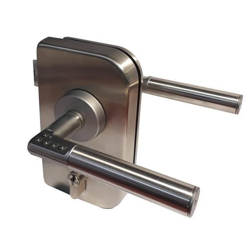 [V360CHR.15] Serrure pdt et 1/2 tour avec Code Handle droite ouverture ext inox - Inox brossé