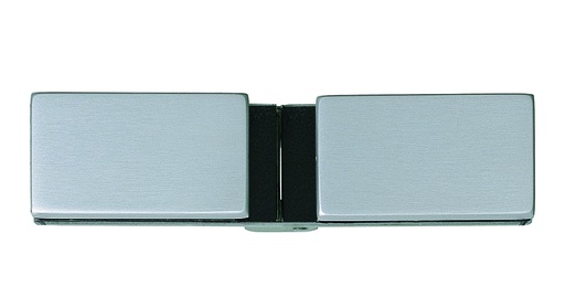 [V507.12] Paumelle double verre/verre pour porte simple action - Alu anodisé argent brossé