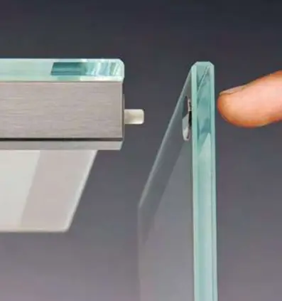 [CAL17/9] Aimant verre/verre à pression carré à collage UV, B16 H16 L47   Inox (CNC)