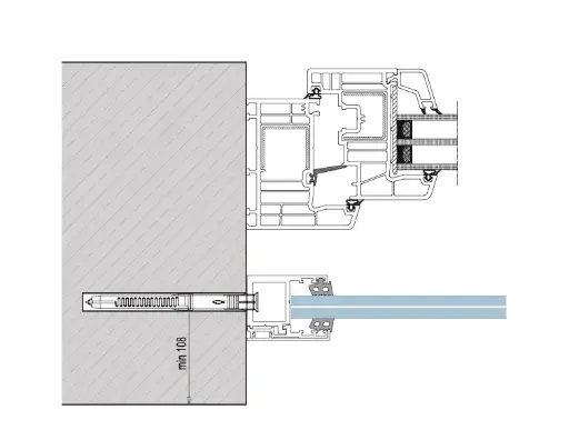 Kit garde-corps de fenêtre pose en tunnel hauteur 1100 mm alu mat verre de 13.52 a 21.52 mm