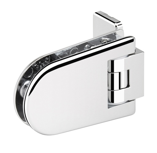 [3160.30.0RCV] 1 charnière simple Maréva réglable pour verre ép: 6 et 8mm platine de fixation à 2 trous - Chromé brillant