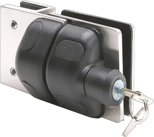 [Pool lock V/V 180] Serrure double Action Verre /Verre 180° rabattable en Inox 