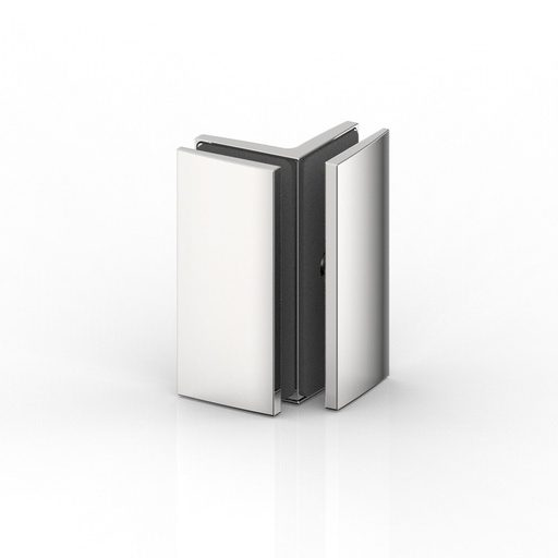 [8109ZNPVD22] CONNECTEUR D'ANGLE VERRE-VERRE 90°   INOX BROSSÉ