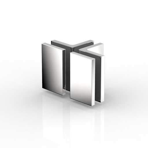 [8197ZNPVD22] D'ANGLE VERRE 3X90°,FLAMEA+   INOX BROSSÉ