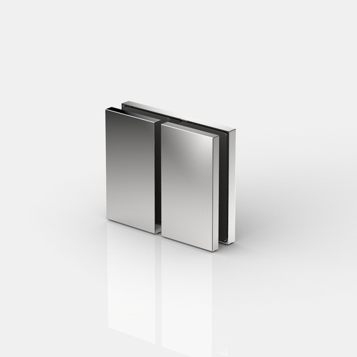 [8319ZN134] CONNECTEUR  VERRE-VERRE 180°,PONTERE+   BLANC MAT