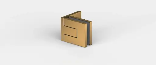 [8330ZNPVD39] PENTURE BATTANTE VERRE.-MUR 90° FLAMEA PRO MINI   BRONZE DORÉ BROSSÉ