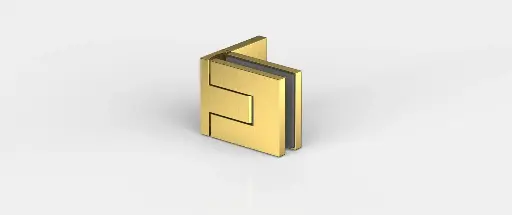 [8330ZNPVD40] PENTURE BATTANTE VERRE.-MUR 90° FLAMEA PRO MINI   DORÉ BROSSÉ