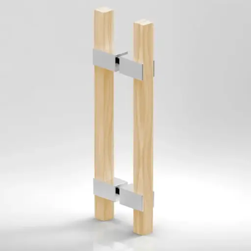 [8373ZN1-HEM] POIGNÉE DOUBLE,BOIS 320MM   CHROME MAT 