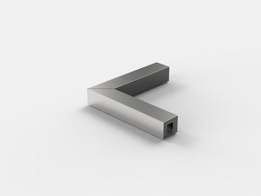 [8438ZNPVD42-150] EQUERRE DE STABILISATION VERRE VERRE 90°,LONGUEUR 150X150MM   MÉTAL GRAPHITE BROSSÉ