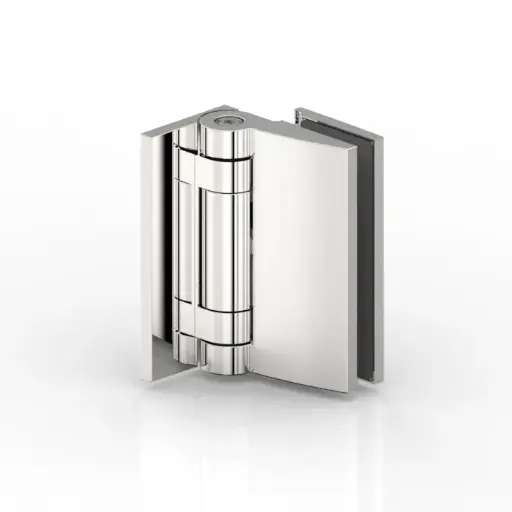 [8961ZN135] CHARNIER VERRE-MUR 90°, TURA   NOIR PROFOND MAT 