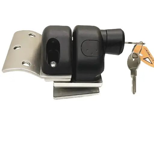 [Pool lock P/V] Serrure double Action Verre /Poteaux rabattable en Inox  