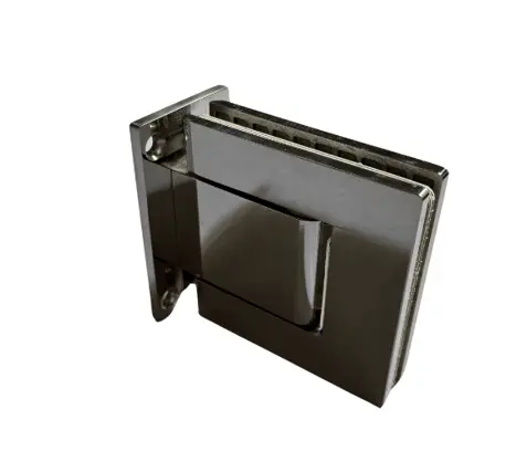 [Pool M/V Hydraulique] Charnière Hydraulique Mur/Verre rabattable en Inox 10-12mm Poli miroir 