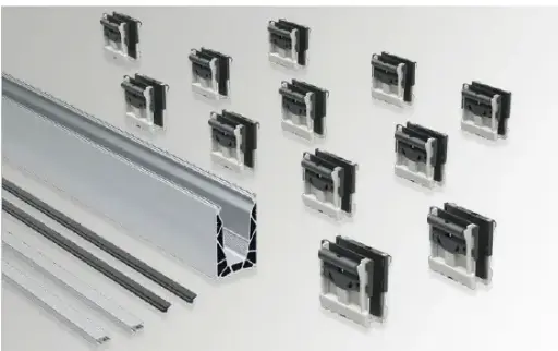 Kit DEFENDER 810LM montage sur dalle, pour verres 16.7/21.5, B72 H120 L6000     